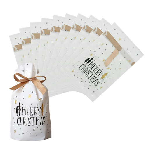 Adorable Reusable EVA Candy Bags 23x15cm 50-Pack Drawstring Lock Christmas Snacks
