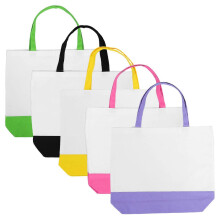 5pcs Women's Canvas Tote Bags - Reusable Large Shopping Totes for Travel