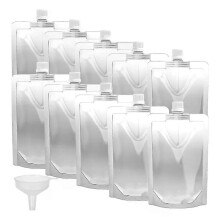 10 bustine riutilizzabili a tenuta stagna da 200 ml, senza BPA, con tappo a vite, 10x15 cm