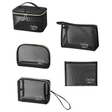2026 Travel Makeup Organizer Mesh Bags, Cosmetic Storage 5-Piece Set for Women