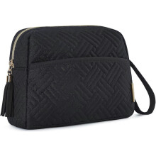 Elegant Waterproof Cosmetic Bag, Spacious Travel Toiletry Organizer