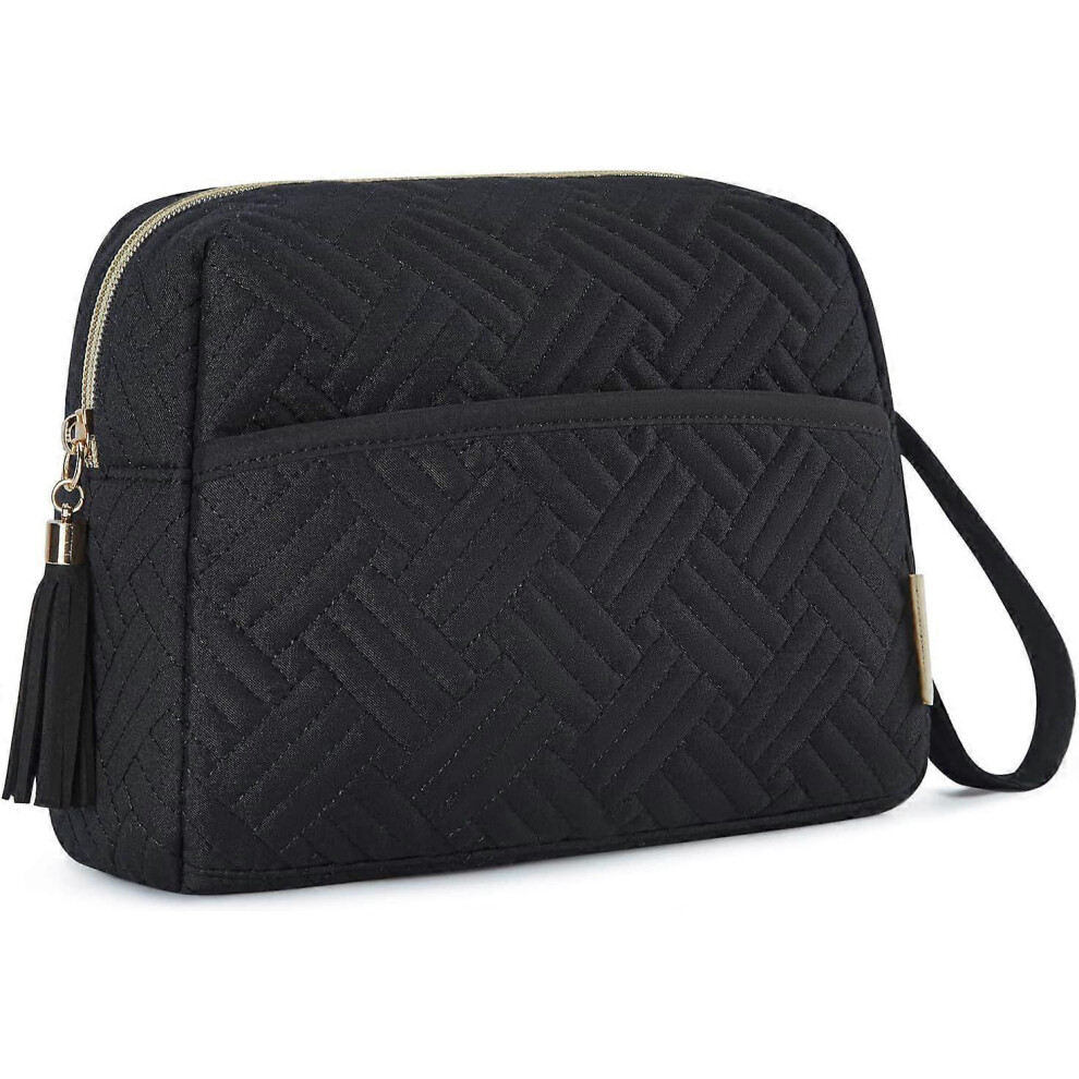 Elegant Waterproof Cosmetic Bag, Spacious Travel Toiletry Organizer