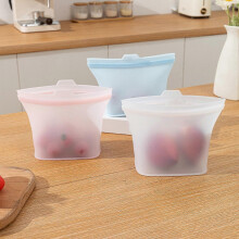 Sac de conservation alimentaire hermétique réutilisable en silicone rose, 1 pièce, sachet de fraîcheur pour fruits et légumes