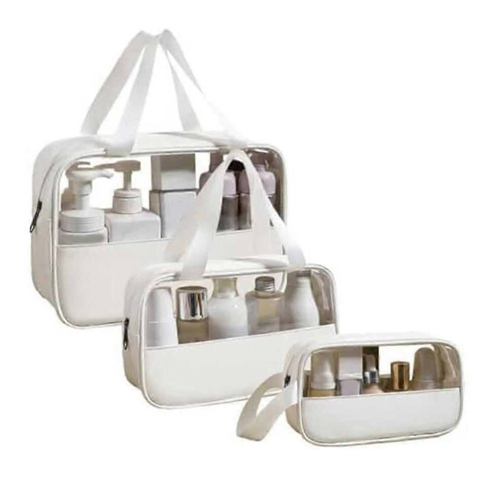 Travel Toiletry Bag Set 3 Pcs Clear Shower Wash Bags