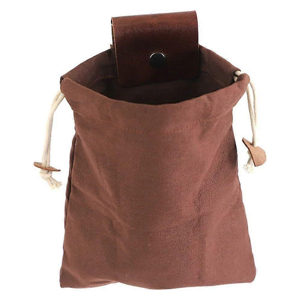 Foldable Oxford Cloth Fruit Picking Pouch, Heavy Duty Tool Bag, Dark Brown 5391175406564