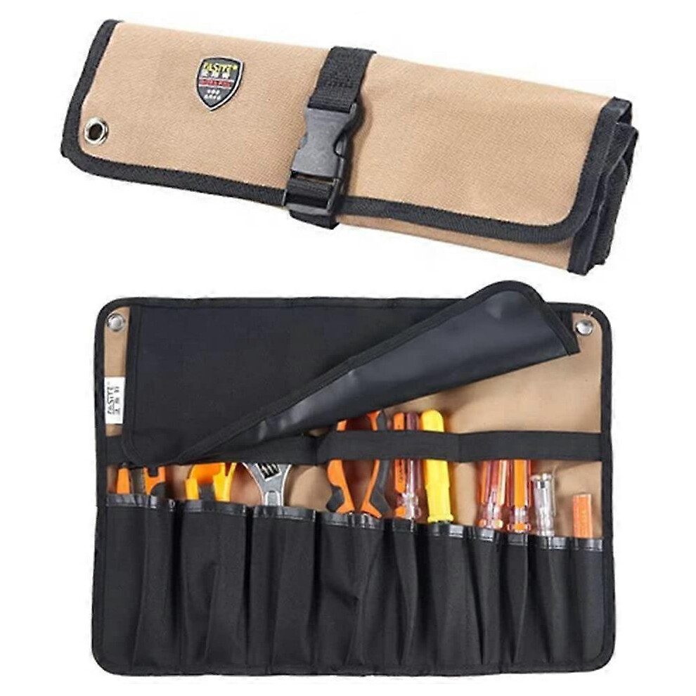 One Piece 10-Pocket Foldable Oxford Tool Roll Bag For Gardening Electrician 3701721414301