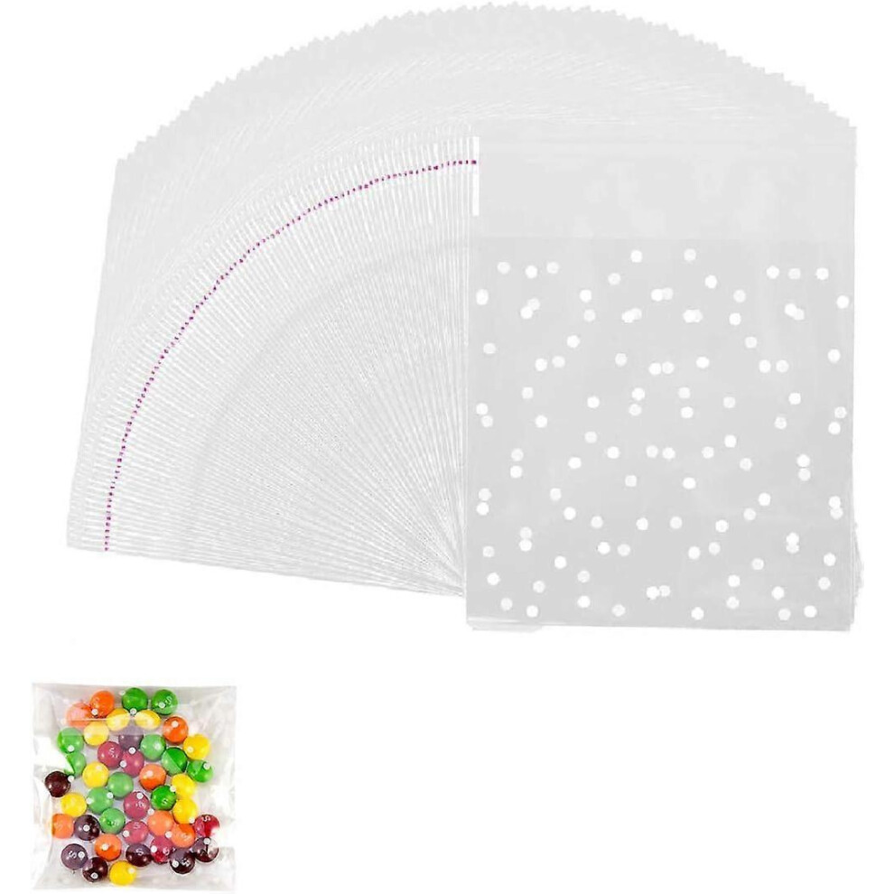 200 Clear Treat Bags - Self-Adhesive Opp Candy Wrappers For Cookies, Bakery & Diy Favors (3.9X5.9in) 6139233209264