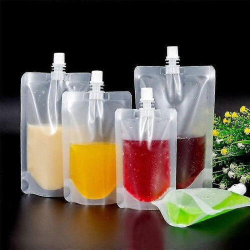 200ml 50pcs Clear Leak-Proof Stand-Up Spout Pouches for Drinks