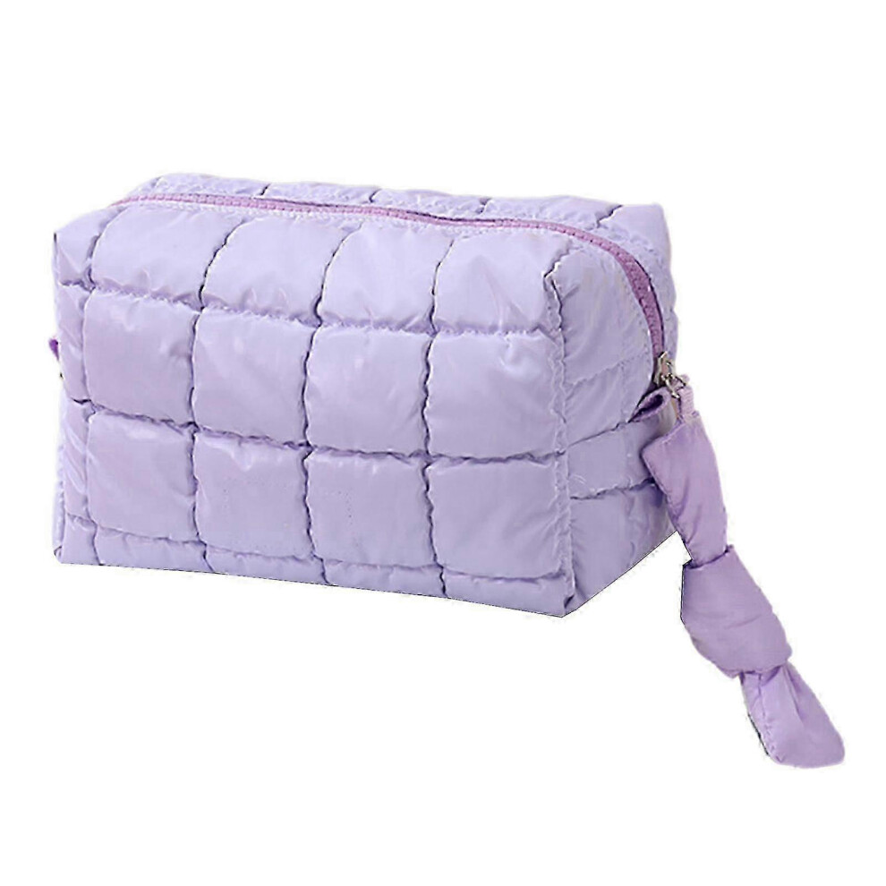 Purple Large Quilted Cosmetic Pouch Set â Travel Toiletry Organizer for Women