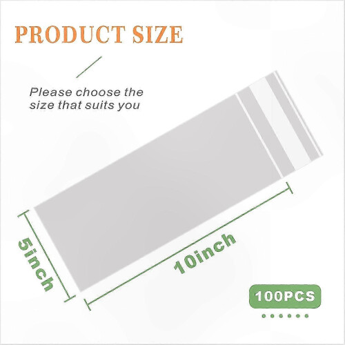 100 Clear 5x10in Resealable Cellophane Bags for Cookie Gift Wrap 1