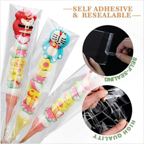 100 Clear 5x10in Resealable Cellophane Bags for Cookie Gift Wrap 2