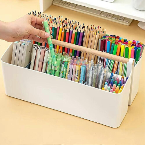 Fog Blue Watercolor Storage Case, Large Multi-Function Brush & Pencil Organizer 2