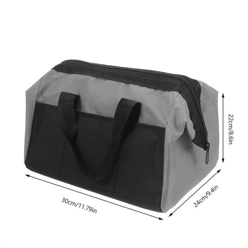 Grey 12-Inch Electrician Tool Pouch & Technician Bag Set, 1 Pack 1