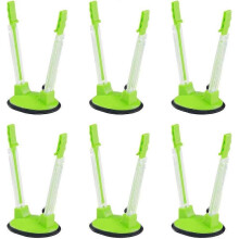 Scatola portaoggetti rotonda gialla girevole a 360 per pennelli da trucco, con coperchio.