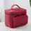 Red Black Canvas Toiletry Bag Leather Handle Travel Shaving Storage 1