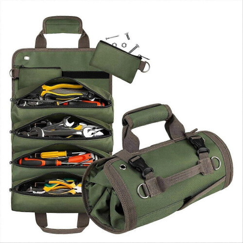 Tool Roll-Up Bag with 2 Detachable Pouches, Dad Gift for Father's Day 1
