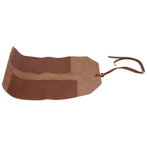 Brown Leather 11-Pocket Bike Repair Tool Roll, Multi-Function Organizer 1