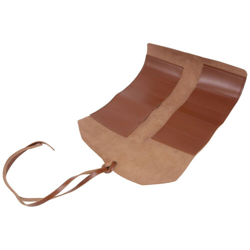 Brown Leather 11-Pocket Bike Repair Tool Roll, Multi-Function Organizer 2