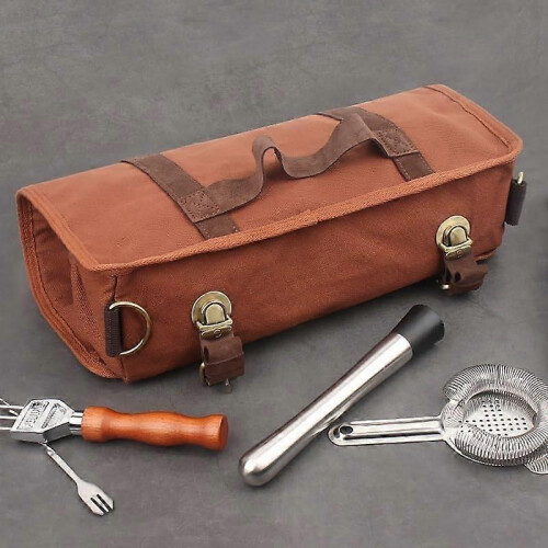 Brown Multi-Purpose Tool Roll Bag for Knife, Car & Picnic Storage 1