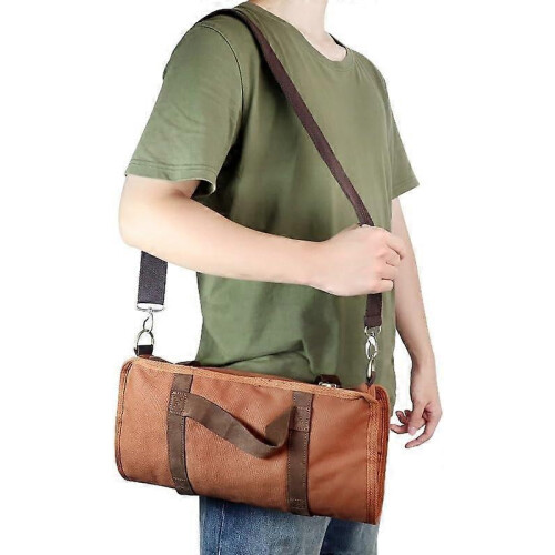 Brown Multi-Purpose Tool Roll Bag for Knife, Car & Picnic Storage 2