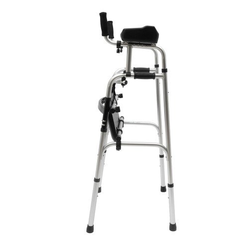 Stand Upright Walker with Armrest Adjustable Height 4 Wheels Walker