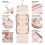 PU Leather Cosmetic Organizer Large Travel Makeup Pouch Beige 4