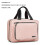 PU Leather Cosmetic Organizer Large Travel Makeup Pouch Beige 5