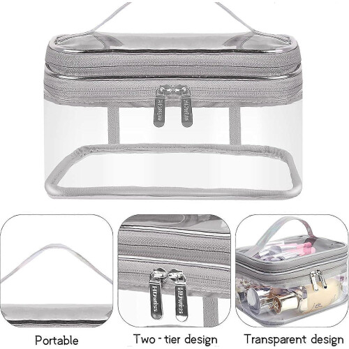 4er-Packung hellorangefarbene Reisewaschbeutel aus Netzgewebe, Kosmetik-Organizer-Set 1