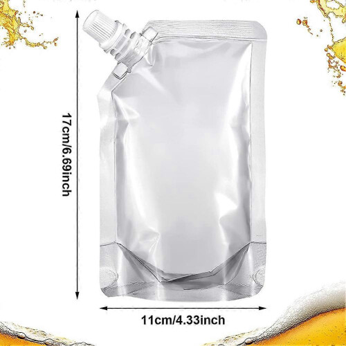 100 bustine trasparenti per liquidi con beccuccio, sacchetti di plastica trasparenti sigillati 1