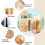 150 Pcs Brown Kraft Stand Up Pouches, 3 Sizes, Clear Window 3