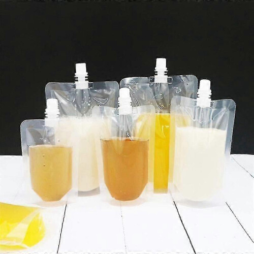 200ml 50pcs Clear Leak-Proof Stand-Up Spout Pouches for Drinks 1