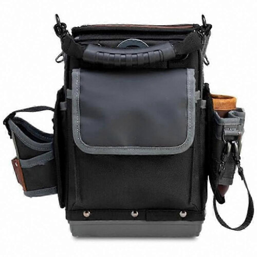 Black Heavy-Duty Multi-Function Tool Tote, Durable Base, 15 Pockets 2