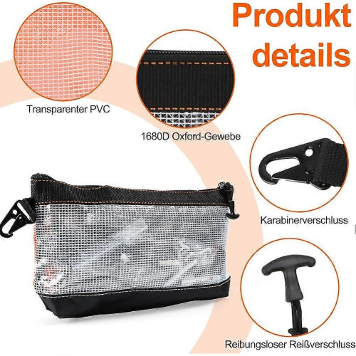 Black 2-Pack Clear Small Tool Zipper Pouch, Portable Transparent Case 1