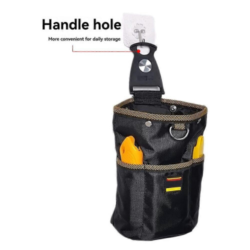 Black 1680D Rotatable Quick-Hang Nail Pouch, Large Capacity Tool Organizer 1