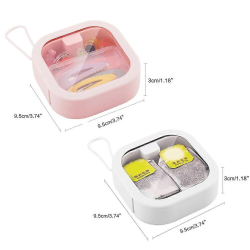 Pink & Gray Portable Transparent Tote – Waterproof Foldable Lightweight Handle Bag 1