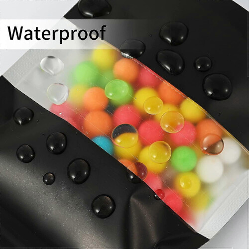 Black100 Odor-Proof Mylar Pouches, Reclosable Foil Stand-Up Bags 1
