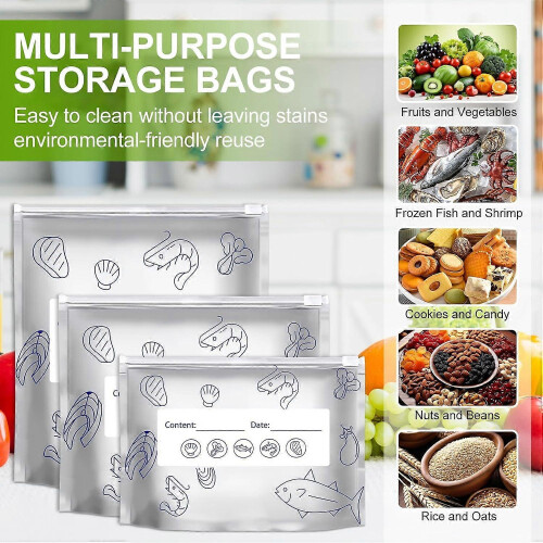 Lot de 30 sacs sous vide réutilisables en aluminium épais avec fermeture éclair, format vertical 2