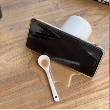 Funny Fake Spilled Coffee Mug PVC Phone Dock for Prank Props, Office Decor & Mobile Video Viewing for Coworkers Friends