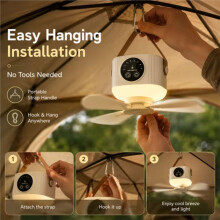 Tragbarer, Wiederaufladbarer Deckenventilator mit 7200 MAh, Kabelloser USB-Hängeventilator für Studentenwohnheim, Bett, Outdoor-Camping