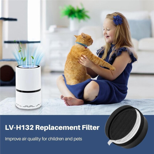 4 Pack -H132 Replacement Filter Compatible for LEVOIT -H132 Replacement Filter, 3 in 1 -H132 Air Filter