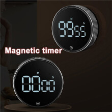Round Magnetic Timer Kitchen Rotary Timer Back Bracket Design Stopwatch Clock Cooking Shower Remind Clock Home Accessory
