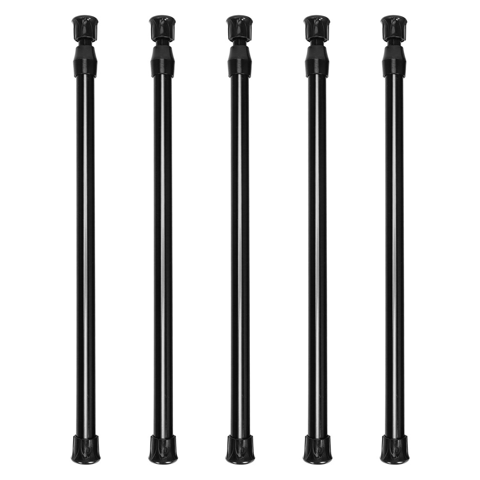 5 Pack Cupboard Bars Tensions Rod Spring Curtain Rod For Diy Projects, Extendable Width, 11.81 To 20 Inches (Black) 4713145042243