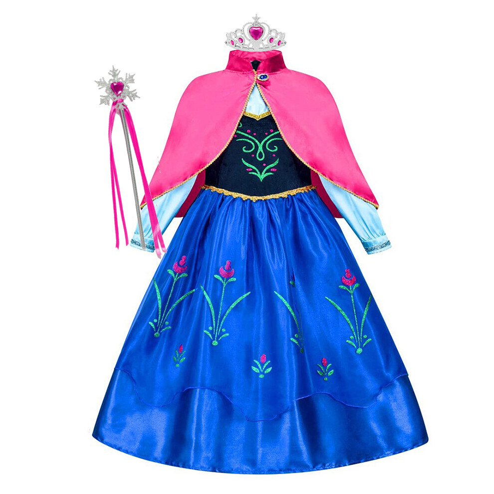 Photos - Fancy Dress Anna Princess Dress Red Cape 2 Piece Set for Girls Carnival Disguise Party Clothing Kids Halloween Birthday Party Fancy Gown