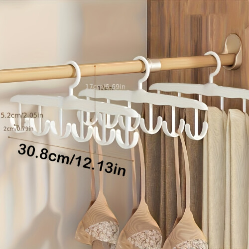(2PcsWhite) 2Pack Multi Hook Clothes Hanger Space Saving Closet Organizer Coats Bags Scarves Hanging Dormitory Storage Organization System 1