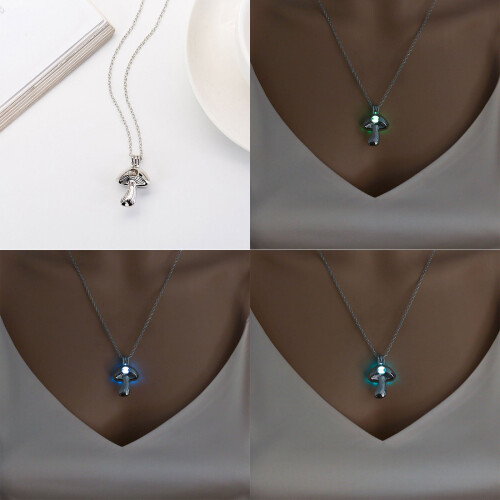 Magic Mushroom Charm Necklace Luminous Choker 1