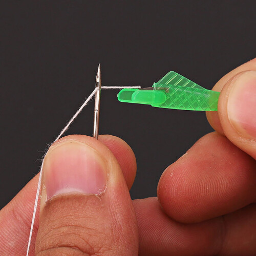 Fish Mouth Sewing Machine Needle Threader Green 20 Pcs 2