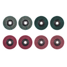 8 STUKS 4 Inch Rood & Groen Nylon Fiber Flap Discs Set Diverse Schuren Slijpen Polijsten Wielen voor Haakse Slijper