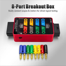 Truck OBD2 24V to 12V Adapter Breakout Box with Dual LED Voltage Current Display Signal Detector for Heavy Duty Scanner