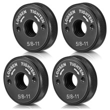 4-Pack 5/8-11 Thread Angle Grinder Flange Nut, Tool-Free Quick Change, Compatible with Most Grinders