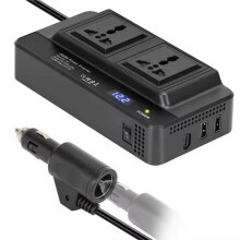 12V/24V to AC 220V Car Inverter with 2 USB+Type-C PD 20W Fast Charging 200W Socket Converter Automobile Power Converter